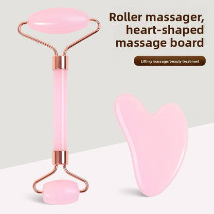 Resin Crystal Facial Massage Roller and Gua Sha Board Set