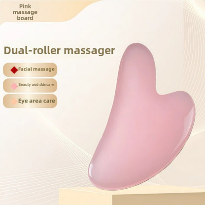 Resin Crystal Facial Massage Roller and Gua Sha Board Set