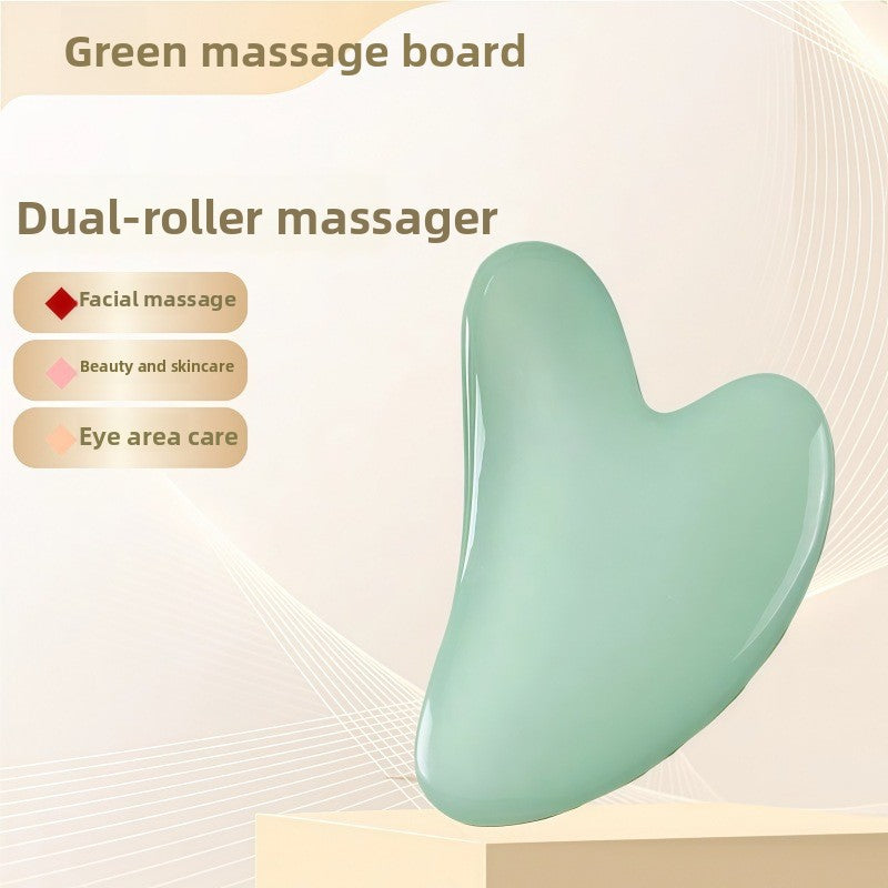 Resin Crystal Facial Massage Roller and Gua Sha Board Set